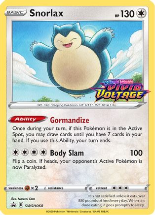 Snorlax - SWSH068 (Prerelease) (SWSH068) Holofoil - SWSH Sword & Shield Promo Cards