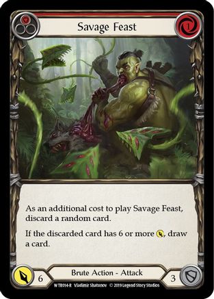 Savage Feast (Red) (WTR014) Unlimited Edition Rainbow Foil - Welcome to Rathe