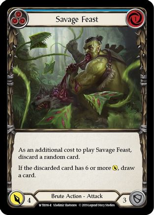 Savage Feast (Blue) (WTR016) (1st Edition) Rainbow Foil - Welcome to Rathe