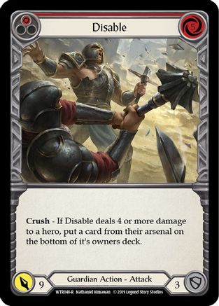 Disable (Red) (WTR048) (1st Edition) Rainbow Foil - Welcome to Rathe