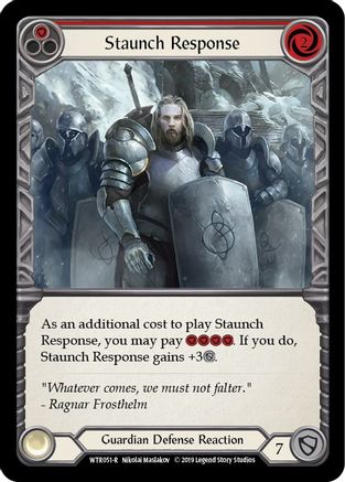 Staunch Response (Red) (WTR051) Unlimited Edition Rainbow Foil - Welcome to Rathe