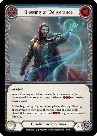 Blessing of Deliverance (Blue) (WTR056) Unlimited Edition Rainbow Foil - Welcome to Rathe