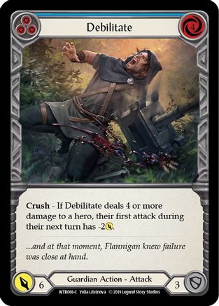 Debilitate (Blue) (WTR068) (1st Edition) Rainbow Foil - Welcome to Rathe