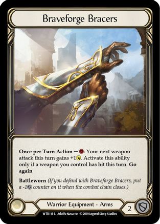 Braveforge Bracers (WTR116) Unlimited Edition Rainbow Foil - Welcome to Rathe