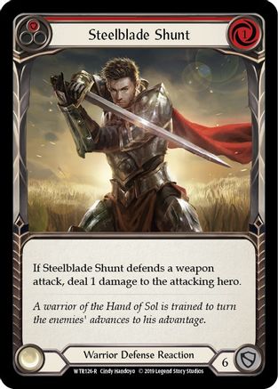 Steelblade Shunt (Red) (WTR126) - Welcome to Rathe Unlimited Edition Rainbow Foil | Silver Goblin