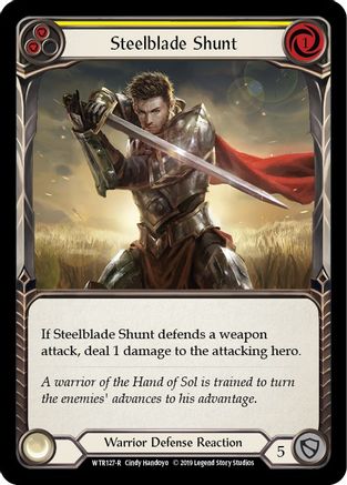 Steelblade Shunt (Yellow) (WTR127) (1st Edition) Rainbow Foil - Welcome to Rathe