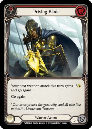 Driving Blade (Red) (WTR144) (Unlimited Edition) Rainbow Foil - Welcome to Rathe