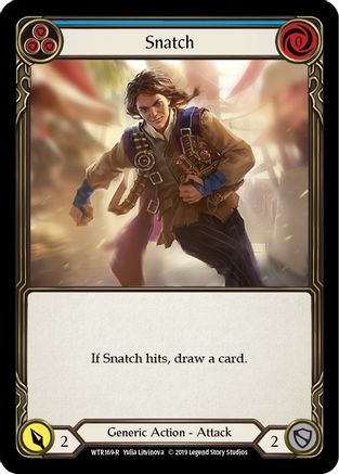Snatch (Blue) (WTR169) (1st Edition) Rainbow Foil - Welcome to Rathe