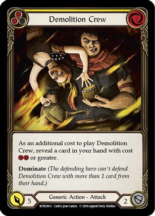 Demolition Crew (Yellow) (WTR180) Unlimited Edition Rainbow Foil - Welcome to Rathe
