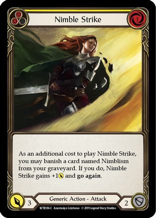 Nimble Strike (Yellow) Unlimited Edition Rainbow Foil (WTR186) - Welcome to Rathe | Silver Goblin