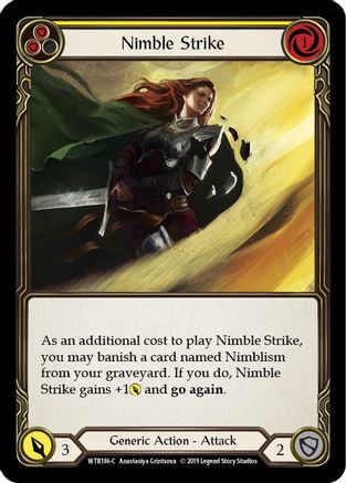Nimble Strike (Yellow) (WTR186) (1st Edition) Rainbow Foil - Welcome to Rathe