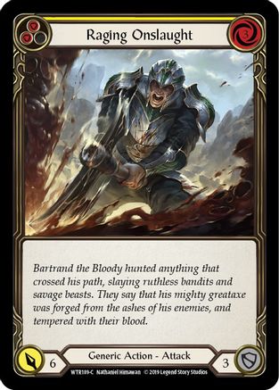 Raging Onslaught (Yellow) (WTR189) 1st Edition - Welcome to Rathe