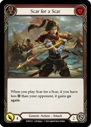 Scar for a Scar (Red) (WTR191) 1st Edition Rainbow Foil - Welcome to Rathe