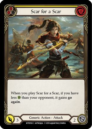 Scar for a Scar (Yellow) (WTR192) Unlimited Edition Rainbow Foil - Welcome to Rathe