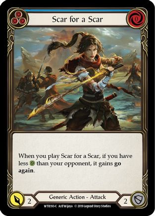 Scar for a Scar (Blue) (WTR193) 1st Edition Rainbow Foil - Welcome to Rathe