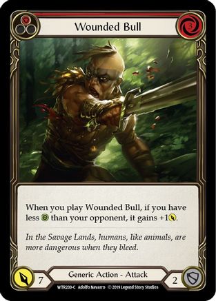 Wounded Bull (Red) Unlimited Edition Rainbow Foil (WTR200) - Welcome to Rathe | Silver Goblin