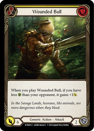 Wounded Bull (Yellow) Unlimited Edition Rainbow Foil (WTR201) - Welcome to Rathe