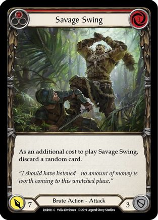 Savage Swing (Red) (RNR011) 1st Edition  - Hero Deck: Rhinar