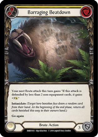 Barraging Beatdown (Yellow) 1st Edition  (RNR018) - Hero Deck: Rhinar