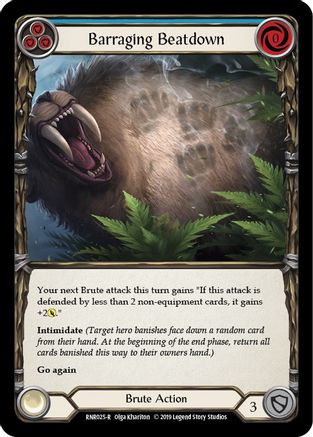 Barraging Beatdown (Blue) 1st Edition  (RNR025) - Hero Deck: Rhinar