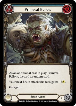 Primeval Bellow (Blue) (RNR026) 1st Edition  - Hero Deck: Rhinar