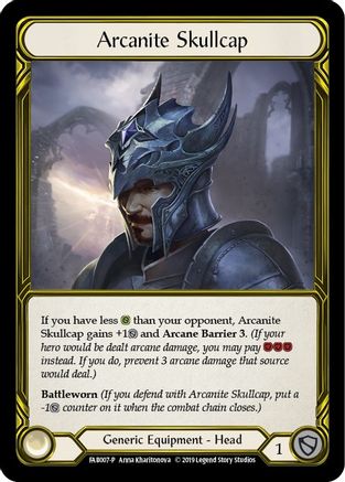 Arcanite Skullcap (Golden) - FAB007 (FAB007) - Flesh and Blood: Promo Cards | Silver Goblin