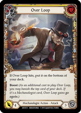 Over Loop (Yellow) (ARC021) 1st Edition Rainbow Foil - Arcane Rising