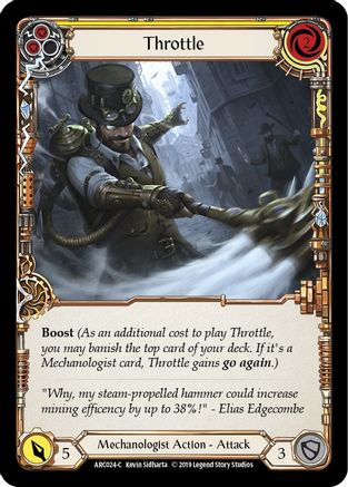 Throttle (Yellow) (ARC024) 1st Edition Rainbow Foil - Arcane Rising