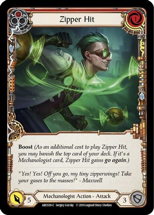 Zipper Hit (Red) (ARC029) 1st Edition Rainbow Foil - Arcane Rising