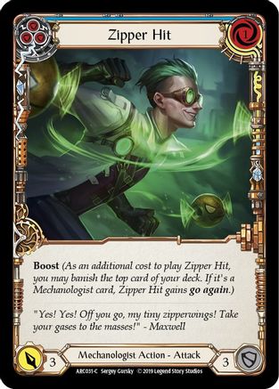 Zipper Hit (Blue) (ARC031) 1st Edition Rainbow Foil - Arcane Rising