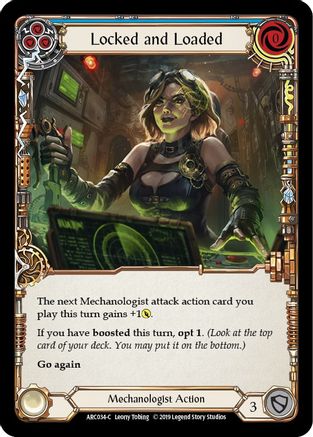 Locked and Loaded (Blue) (ARC034) 1st Edition Rainbow Foil - Arcane Rising