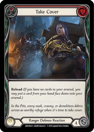 Take Cover (Red) (ARC048) Unlimited Edition Rainbow Foil - Arcane Rising