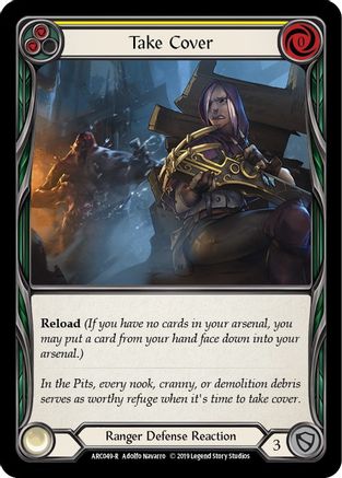 Take Cover (Yellow) (ARC049) Unlimited Edition Rainbow Foil - Arcane Rising