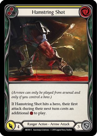 Hamstring Shot (Yellow) (ARC061) (1st Edition) Rainbow Foil - Arcane Rising
