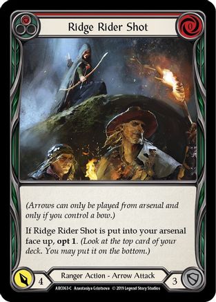 Ridge Rider Shot (Red) (ARC063) 1st Edition Rainbow Foil - Arcane Rising