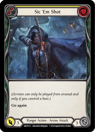 Sic 'Em Shot (Yellow) (ARC073) 1st Edition Rainbow Foil - Arcane Rising