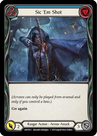 Sic 'Em Shot (Blue) (ARC074) (1st Edition) Rainbow Foil - Arcane Rising