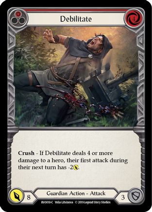 Debilitate (Red) 1st Edition  (BVO010) - Hero Deck: Bravo | Silver Goblin