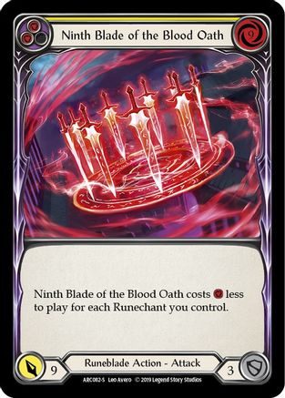 Ninth Blade of the Blood Oath 1st Edition Rainbow Foil (ARC082) - Arcane Rising | Silver Goblin