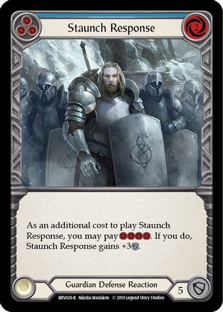 Staunch Response (Blue) 1st Edition  (BVO020) - Hero Deck: Bravo | Silver Goblin