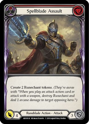 Spellblade Assault (Red) 1st Edition Rainbow Foil (ARC085) - Arcane Rising | Silver Goblin