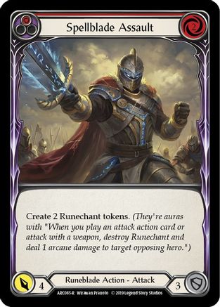 Spellblade Assault (Red) (ARC085) 1st Edition Rainbow Foil - Arcane Rising