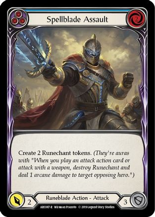 Spellblade Assault (Blue) (ARC087) 1st Edition Rainbow Foil - Arcane Rising