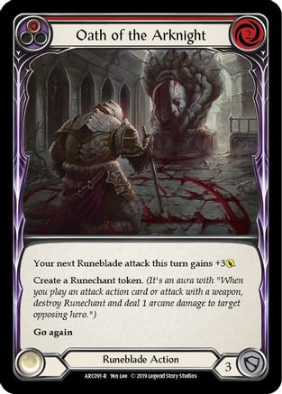 Oath of the Arknight (Red) (ARC091) 1st Edition Rainbow Foil - Arcane Rising
