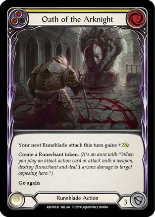 Oath of the Arknight (Yellow) (ARC092) 1st Edition Rainbow Foil - Arcane Rising