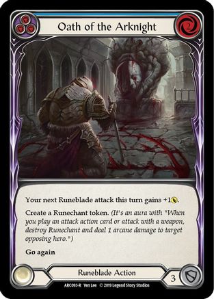 Oath of the Arknight (Blue) (ARC093) Unlimited Edition Rainbow Foil - Arcane Rising