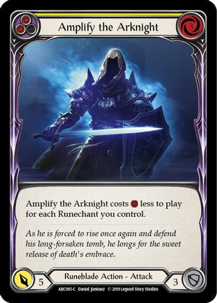 Amplify the Arknight (Yellow) (ARC095) 1st Edition Rainbow Foil - Arcane Rising