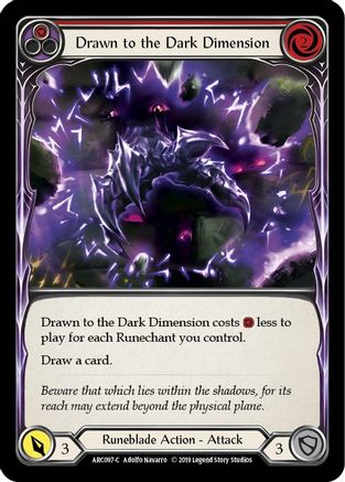 Drawn to the Dark Dimension (Red) (ARC097) Unlimited Edition Rainbow Foil - Arcane Rising