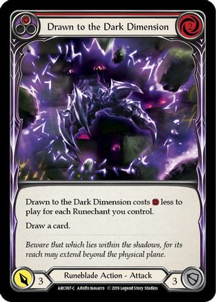 Drawn to the Dark Dimension (Red) Unlimited Edition Rainbow Foil (ARC097) - Arcane Rising | Silver Goblin