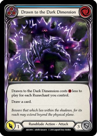 Drawn to the Dark Dimension (Blue) (ARC099) Unlimited Edition Rainbow Foil - Arcane Rising